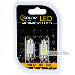 LED автолампа Solar 12V SV8.5 T11x36 4SMD white, 2шт