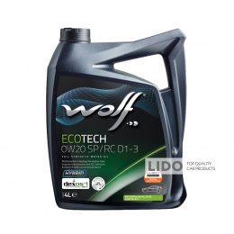 Моторное масло Wolf Ecotech D1-3 0W-20 4л