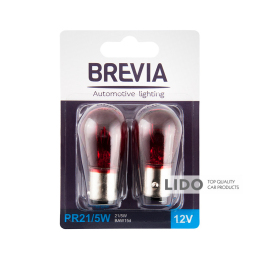 Лампа накаливания Brevia PR21/5W 12V 21/5W BAW15d красная 2шт