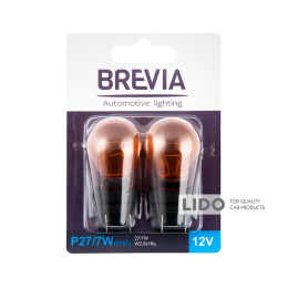 Лампа накаливания Brevia P27/7W 12V 27/7W W2.5x16q оранжевая 2шт