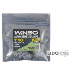 LED автолампа Winso 12V FLUX T10 W2.1x9.5d, 10шт