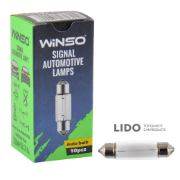Лампа накаливания Winso 12V C5W 5W SV8.5 T11x41, 10шт