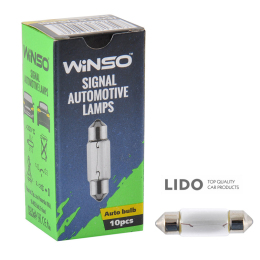 Лампа накаливания Winso 12V C10W 10W SV8.5 T11x37, 10шт