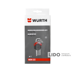 Набор ключей Wurth Г-образных TORX TX10-50 Red Stripe 9шт