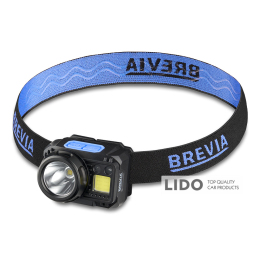 Ліхтар налобний Brevia 500Lm, 3W CREE XPG+COB, 1200mAh/3xAAA, з сенсором білий/червоний