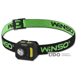 Фонарь налобный Winso 140+130Lm, 3W XPE+3W COB, 850mAh, с сенсором белый/красный