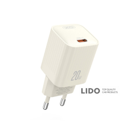Мережевий зарядний пристрій XO L146 PD20W Single USB-C бежевий