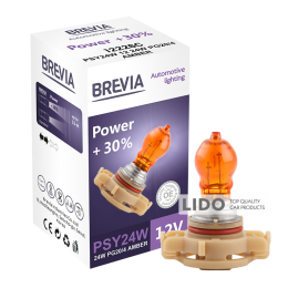 Галогенова лампа Brevia PSY24W 12V 24W PG20/4 AMBER Power +30% CP
