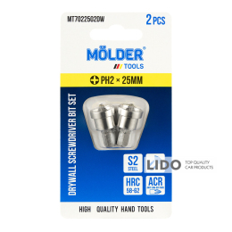 Набор бит Molder с ограничителем для гипсокартона PH2x25мм 2шт