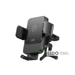 Тримач телефону автомобільний XO з бездротовою зарядкою WX041 Dual Arm Air Outlet 15W Wireless чорний