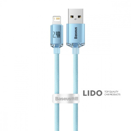 Кабель Baseus Crystal Shine Series Fast Charging Lightning 2.4A (1.2m) блакитний