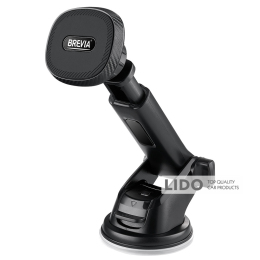 Держатель телефона автомобильный Brevia DashArm MagStrong с присоской, пелескоп 132-182мм, 6 магнитов, черный