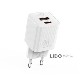 Мережевий зарядний пристрій XO L147 PD20W 1USB-A+1USB-C білий