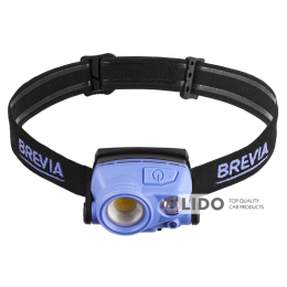 Фонарь налобный Brevia 400Lm+200Lm, 3W+3W COB, 1200mAh IP65