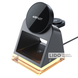Бездротовий зарядний пристрій Acefast E17 desktop 3-in-1 wireless charging holder чорний