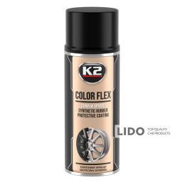 Краска жидкая резина K2 COLOR FLEX черная глянцевая аэрозоль 400мл