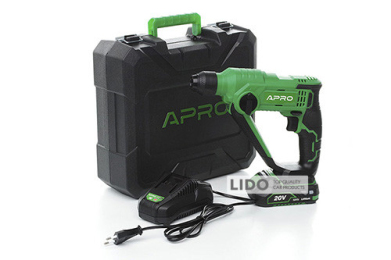 Перфоратор Apro 20CH SDS+ 1,5Дж 2А 1 АКБ в кейсі
