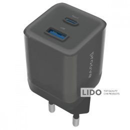 Мережевий зарядний пристрій Proove Pure GaN Plus 30W (Type-C + USB) чорний