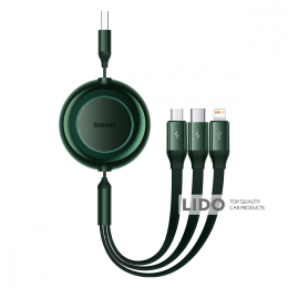 Кабель Baseus Bright Mirror 2 Series 3-in-1 (Micro USB+Lightning+Type-C) 3.5A (1.1м) зелений