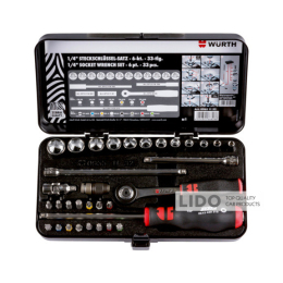 Набор головок торцевых Wurth Zebra с трещоткой 1/4