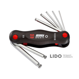 Набор ключей Wurth Zebra Г-образных HEX с шариком в усиленном корпусе 7шт