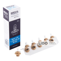 Лампа розжарювання Brevia BAX 12V 1,5W B8,4d Beige CP, 10шт