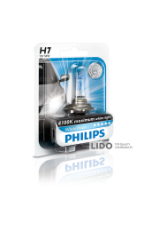 Галогенова лампа Philips H7 White Vision +60% (4300K) 12V 55W PX26d, 1шт