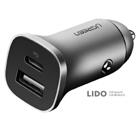 Автомобильное зарядное устройство для Ugreen CD130 Dual USB серый металлик