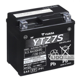Аккумулятор МОТО Yuasa 12V 6,3Ah High Performance MF VRLA Battery (GEL) YTZ7S [- +]