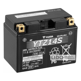 Акумулятор МОТО Yuasa 12V 11,8Ah  High Performance MF VRLA Battery (GEL) YTZ14S [+ -]