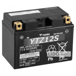 Аккумулятор МОТО Yuasa 12V 11,6Ah High Performance MF VRLA Battery (GEL) YTZ12S [+ -]