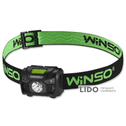 Фонарь налобный Winso 100Lm, 3W LED, 3xAAA, с сенсором белый/красный