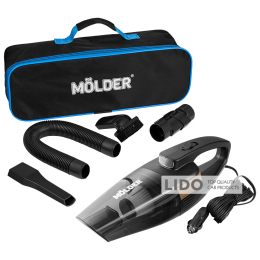 Пылесос автомобильный Molder от прикуривателя с LED фонарем 110Вт, 12В, 3.2кПа, черный