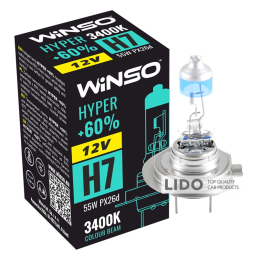 Галогеновая лампа Winso H7 12V 55W PX26d HYPER +60%
