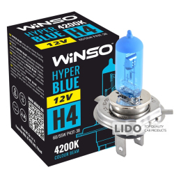 Галогенова лампа Winso H4 12V 60/55W P43t-38 HYPER BLUE 4200K