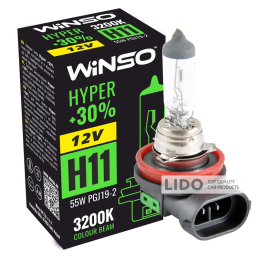 Галогеновая лампа Winso H11 12V 55W PGJ19-2 HYPER +30%