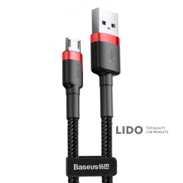 Кабель Baseus Cafule Micro USB 2.4A (1м) червоний/чорний