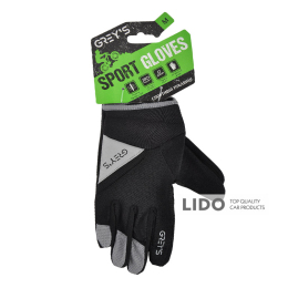 Велоперчатки зимние Grey's с пальцами и гелевыми вставками, черные М GR18412