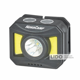 Фонарь налобный Nord Camp 150+140Lm, 3W+COB, 850mAh, белый/красный