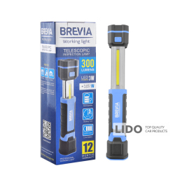 Телескопічна інспекційна лампа Brevia LED 3W COB+1W LED 300lm 2000mAh, microUSB
