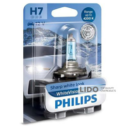 Галогенова лампа Philips H7 WhiteVision Ultra+60% 4200K 12V 55W PX26d