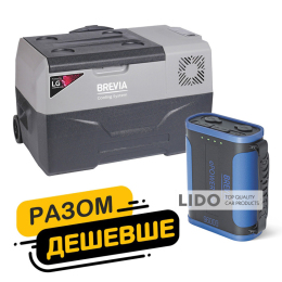 Холодильник автомобильный Brevia 30л (компрессор LG) 22725 + портативная зарядная станция Brevia ePower 96Ah