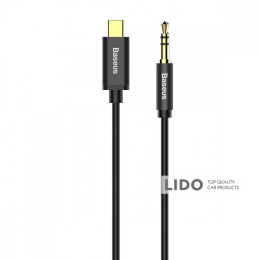 Кабель AUX Baseus Yiven Type-C to 3.5 mini jack (1.2m) чорний