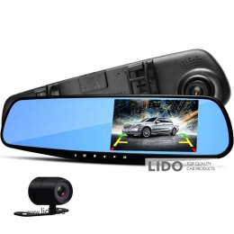 Зеркало-видеорегистратор Vehicle Blackbox DVR Full HD + камера заднего вида (hub_XrJi30227)