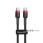 Кабель Baseus Cafule Type-C to Type-C PD 2.0 60W (1m) червоний/чорний