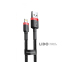 Кабель Baseus Cafule Lightning 2.4A (1m) червоний/чорний