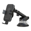 Тримач телефону автомобільний XO з бездротовою зарядкою WX027 15W Wireless Charger+Car Holder чорний
