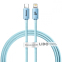Кабель Baseus Crystal Shine Series Fast Charging Type-C to Lightning 20W (1.2m) блакитний
