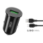 Автомобільний зарядний пристрій XO TZ12 QC3.0 18W + Type-c кабель чорний