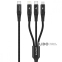 Кабель Proove Hydra 3 in1 Type-C + Micro USB + Lightning (1m) черный